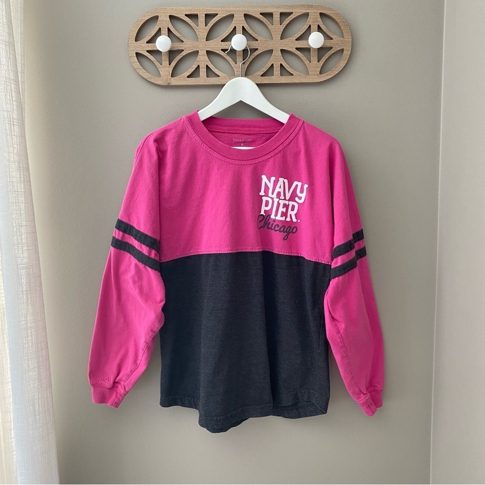 Boxercraft 'Navy Pier Chicago' Jersey Shirt Pink/Gray Sz Small